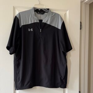 Under Armour Men's Two-Tone Black and Gray Polo